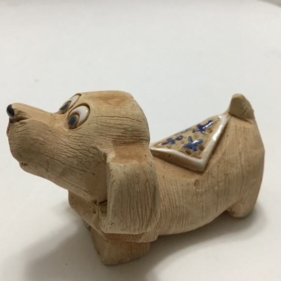 VINTAGE ARTESANIA RINCONADA Handmade In Uruguay Ceramic Dog Figurine.'70's - Picture 4 of 6
